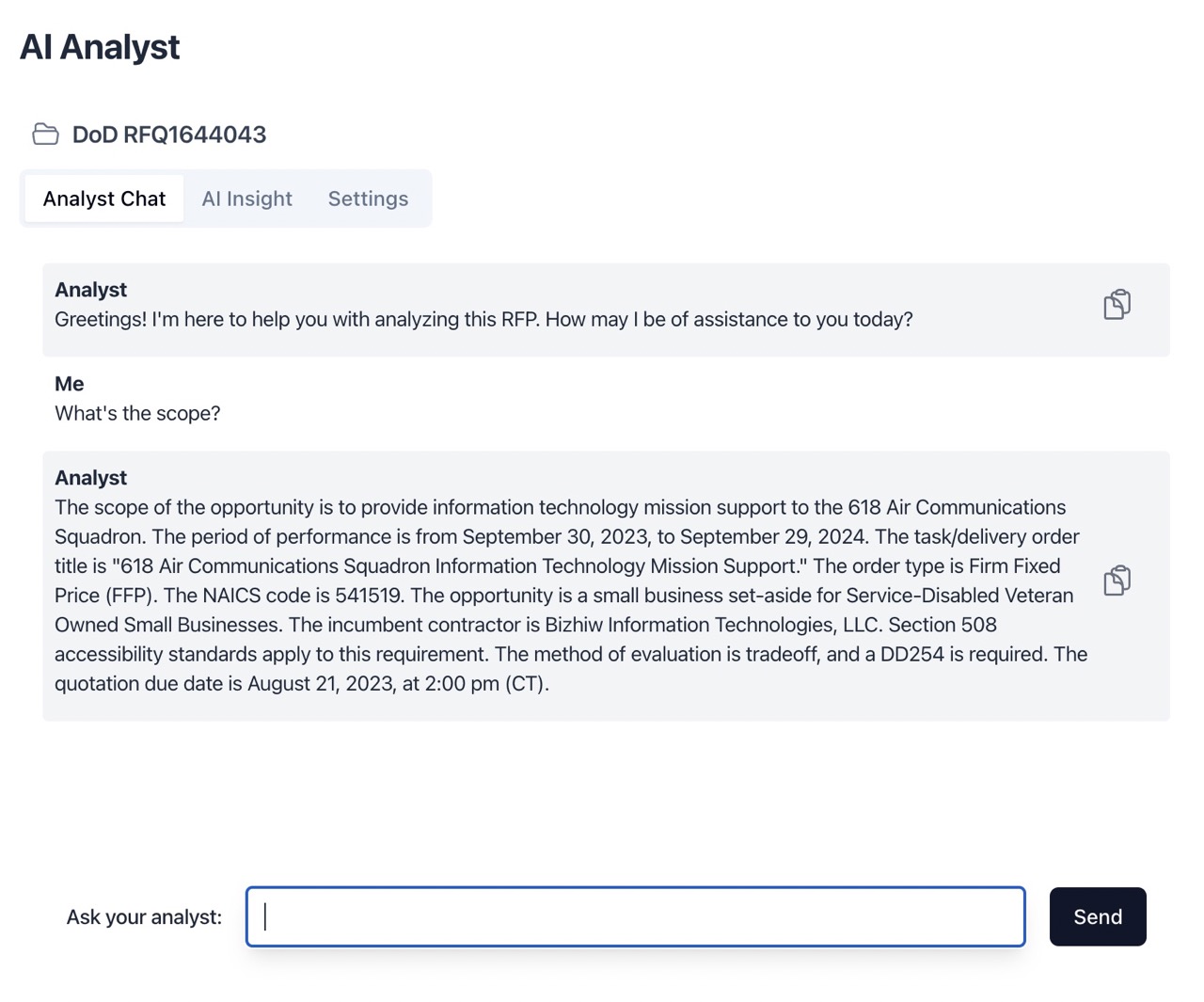 RFP Specific Answers